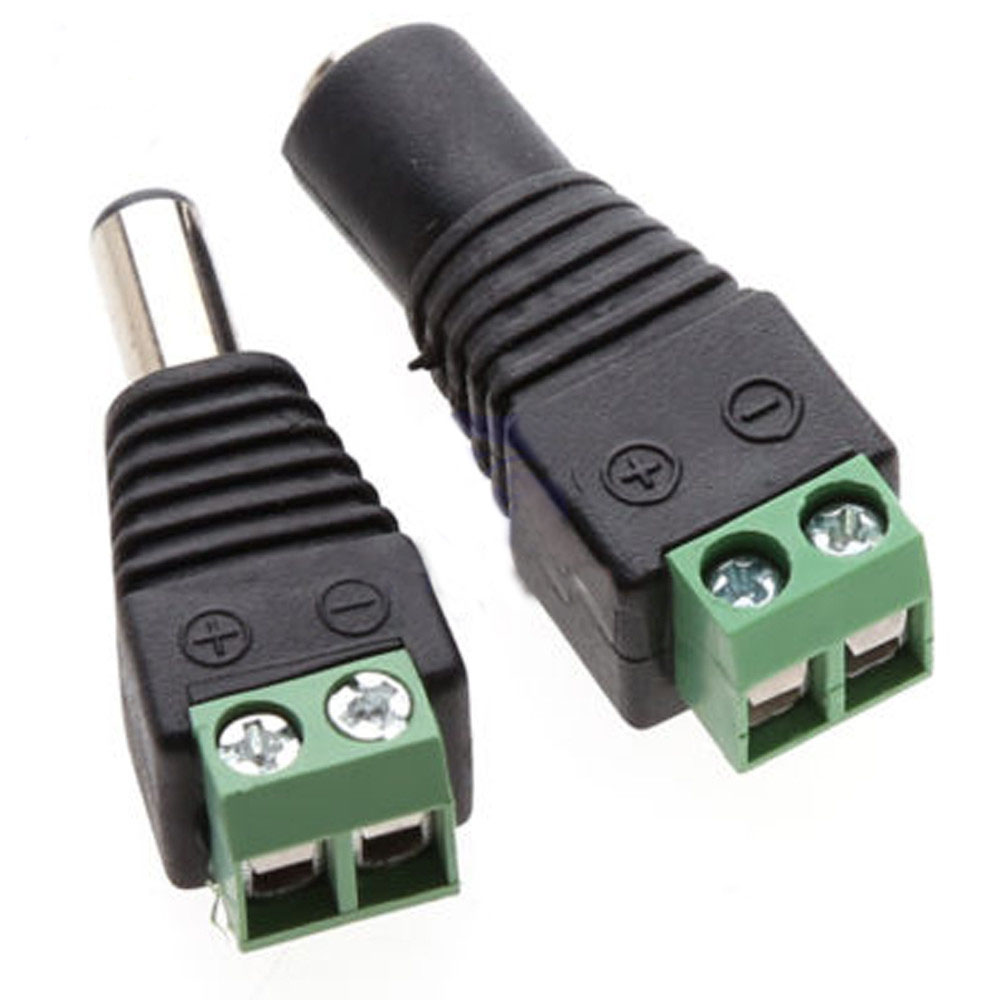 Conectores Plug 2.1mmx5.5mm Macho-hembra 12vdc Cctv X1 Pares